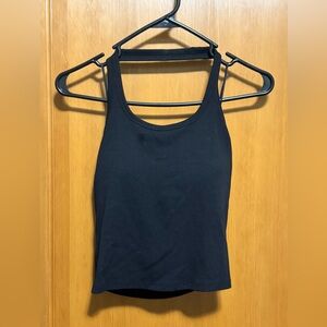 Uniqlo Women's Black Cropped Halter Tank Top